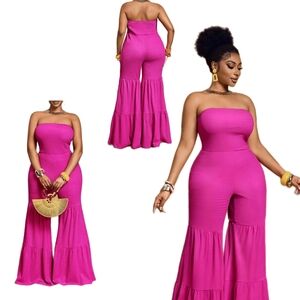 Strapless Pink Jumpsuit